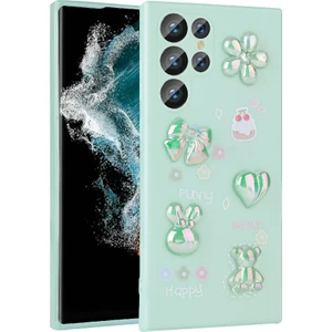 Samsung Galaxy S23 Ultra Kılıf Kabartma Figürlü Parlak Toys Silikon Kapak