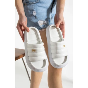 Kadın Terlik Dış Mekan ve Ev Kullanımı İçin Suni Deri Havuz Deniz Terliği