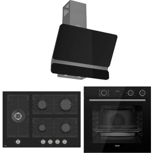 Steamart Bl Modüler Serisi Siyah Cam  Ankastre Set (D080+BL135+XE64CS)