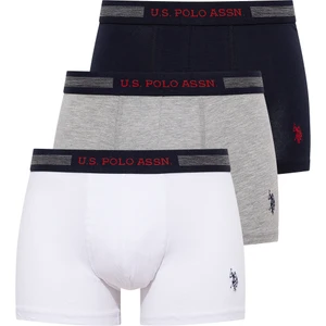 U.S.POLO 80155 ERKEK 3 LÜ LİKRALI COTON BEYAZ-GRİ-LACİVERT BOXER