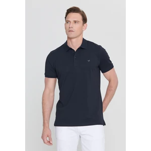 Altınyıldız Classics %100 Organik Pamuklu Erkek Lacivert Slim Fit Dar Kesim Polo Yaka Tişört
