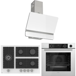 Steamart Bl Modüler Serisi Beyaz Cam Ankastre Set (D081+BL136+XE64CB)
