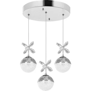 Eray Aydınlatma 9178-3 3lü Krom Sarkıt LED Avize(Beyaz Işık -Sarı Işık - Gün Işığı)