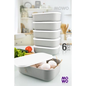 Mowo Home Trove 6 Adet Mutfak Saklama Kabı Gri 3,2 lt