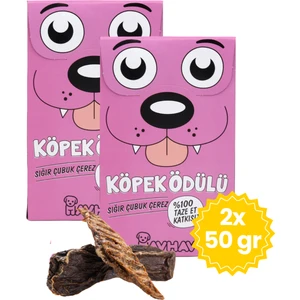 Doğal Köpek Ödül Maması 2 Adet Katkısız Köpek Ödül Maması Seti  Kurutulmuş Et Sığır Çubuk Çerez 2X50 gr