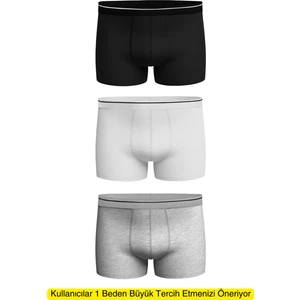 Erkek 3 Adet Likralı Slim Fit İnce Kumaş Günlük Kullanıma Uygun Özel Paketinde Ekonomik Boxer