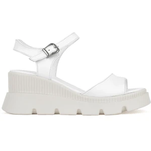 Ziya, Kadın Deri Dolgu Topuk Sandalet 1411020Z2003 Beyaz