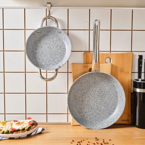 Biogranit Nare Mavi Düz Tava Seti Granit Kaplama 26 cm ve 20 cm Parça Sayısı 2