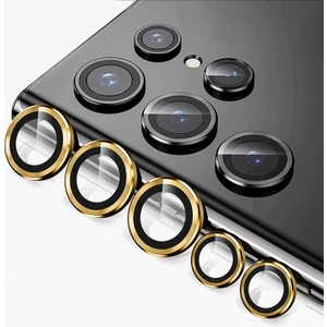 Samsung Galaxy S22 Ultra Kamera Koruyucu Lens Alüminyum Alışımlı Safir Cam Kolay Kurulum [3+2] Adet
