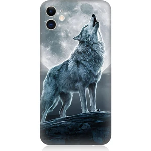 Apple Iphone 11 Uyumlu Kurt ve Dolunay Desenli Silikon Kılıf