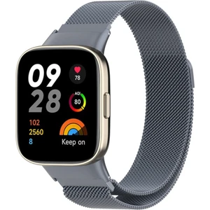 M.tk moveteck Xiaomi Redmi Watch 3 Uyumlu Metal Kordon Milano Loop Örgü Manyetik Mıknatıslı Renkli Bileklik