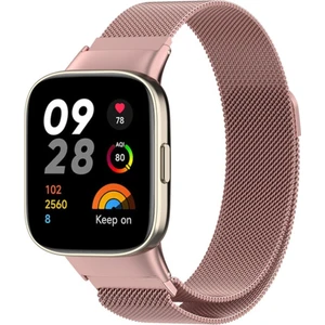 M.tk moveteck Xiaomi Redmi Watch 3 Uyumlu Metal Kordon Milano Loop Örgü Manyetik Mıknatıslı Renkli Bileklik