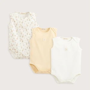 Goose 3lü Body Set Ekru/sarı/baskılı