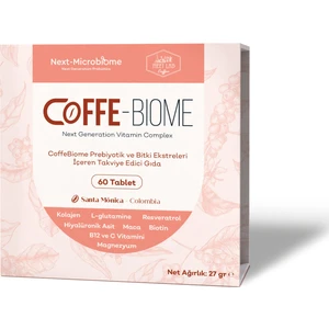 Coffe-Biome Kahve, Prebiyotik ve Bitki Ekstreleri Içeren Takviye Edici Gıda (60 Çiğnenebilir Tablet)