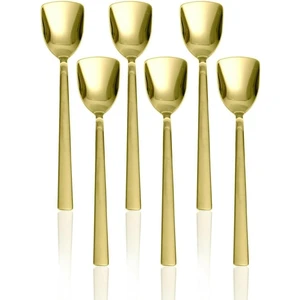 Und Trade Gold Renk Paslanmaz Çelik 6'lı Dondurma Kaşığı ve Tatlı Kaşığı Gold 6lı Dondurma Kaşığı Tatlı Kaşığı