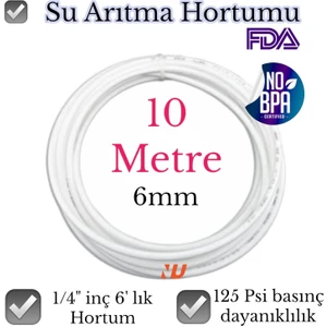 Su Arıtma Hortumu 1/4 Inç 6 mm 10 Metre