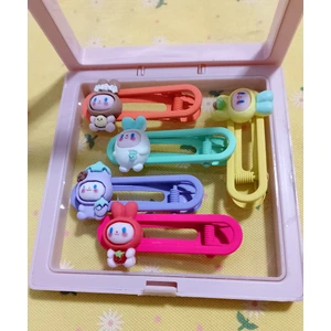 Kadın Kız Çocuk Çilekli, Hello Kitty, Ayıcıklı, Tavşanlı, Sanrio, Kuromi Kawaii Prenses Toka 5'li Kutu