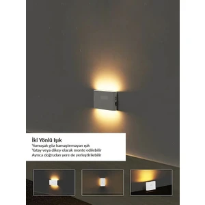 Çift Yönlü Şarjlı Taşınabilir Sensörlü Mini Aplik