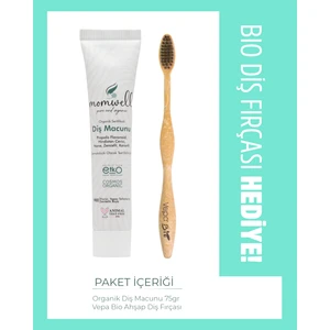 Organik Ağız Bakım Seti Bio Diş Fırçası Hediyeli Bambu Malzemeden Yapılmış Hindistan Cevizi Aromalı