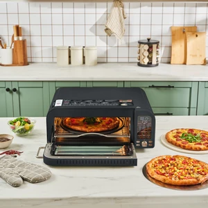 Multicrust Artisan Retro Pizza Makinesi ve Airfryer Mat Siyah