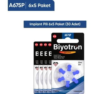 Premium A675P Koklear Implant Pili 6x5 (30 Adet)