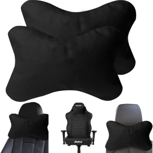 3D Ortopedik Oto Araç Oyuncu Koltuk Boyun Yastığı 25X17CM 2 Adet AL4335 Siyah