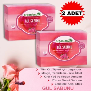 Doğal Gül Sabunu 140 gr x 2 Adet Tüm Cilt Tipleri Için Onarıcı Besleyici Natural