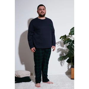 Pamuklu Regular Fit Büyük Beden Pijama Takımı Erkek Pijama Takımı 6572001B