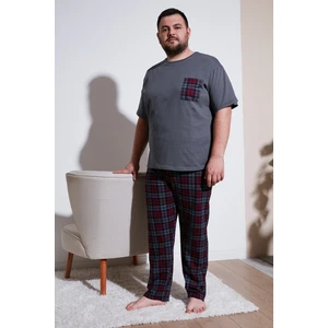 Pamuklu Regular Fit Büyük Beden Pijama Takımı Erkek Pijama Takımı 6572002B
