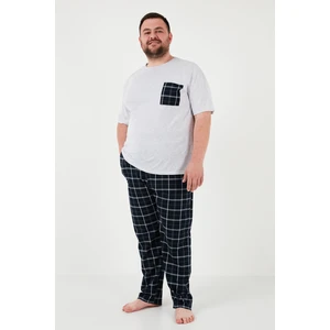 Pamuklu Regular Fit Büyük Beden Pijama Takımı Erkek Pijama Takımı 6572002B