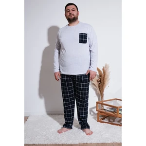 Pamuklu Regular Fit Büyük Beden Pijama Takımı Erkek Pijama Takımı 6572001B