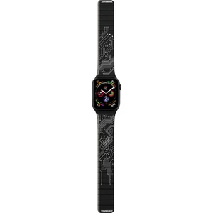 Watch Ultra 49MM Uyumlu Kordon Youngkit Technology Magnetik Tak Çıkar Silikon Strap Kayış Siyah
