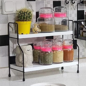 Mutfak Rafı Masaüstü Düzenleyici Çok Amaçlı Düzenleyici Tezgah Üstü Raf Beyaz