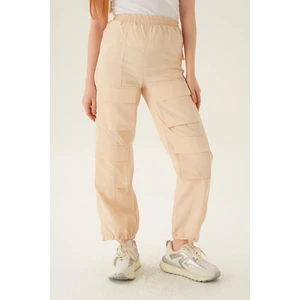 4024A Cep Detay Paraşüt Pantolon Taş