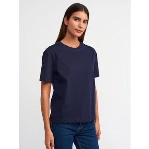30312 DİLVİN T-SHIRT DEKORATİF DİKİŞLİ BİSİKLET YAKA