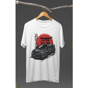 Fuddy Moda  Wt Subaru Stı Baskılı T-Shirt, Araba Yarış Temalı Baskılı Tişört