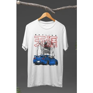 Fuddy Moda  Street Mavi Nissan Skyline Gt-R R34 Baskılı T-Shirt, Araba Yarış Temalı Baskılı Tişört