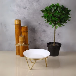 Yaren Style Lüks Metal Gold Ayak, Dekoratif Pasta Kek Meyve Sunumluk Servis Yükseltici, Saksialtı fanus ayagi