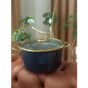 Ebruli Emaye Füme Gri Kızartma Tenceresi Süt Yoğurt Peynir Güveç Reçel Emaye Tencere 24 cm 5 Litre