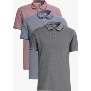 Altınyıldız Classics Slim Fit Dar Kesim 3 'lü Kıvrılmaz Polo Yaka Tişört