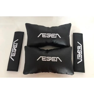 Fiat Egea Nakışlı Deri 1 Çift Boyun Yastık ve 1 Çift Kemer Pedi