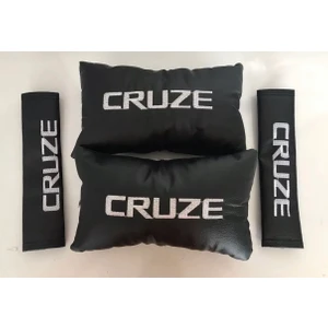 Chevrolet Cruze Nakışlı Deri Oto Boyun Yastığı ve Kemer Pedi