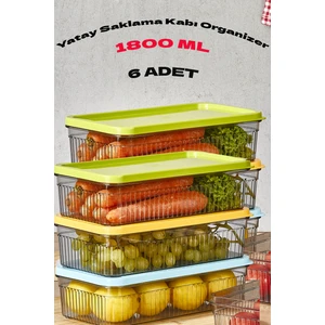 Open Home 6'lı 1800 ml Buzdolabı Organizer -Saklama Kabı