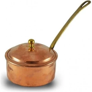 Turna Bakır Dalyan Kapaklı Sosluk 14 cm El Dövme Kırmızı TURNA4802-1