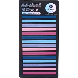 Sibga Tasarım Ince Şerit Şeffaf Renkli Postit Kitap Ayracı Ayraç Postit Sticker 300 Yaprak