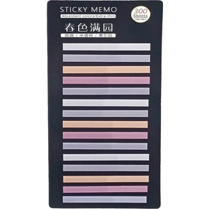 Sibga Tasarım Ince Şerit Şeffaf Renkli Postit Kitap Ayracı Ayraç Postit Sticker 300 Yaprak