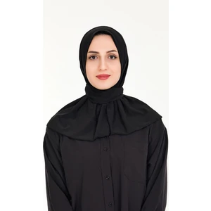 Kadın Tesettür Hazır Çıtçıtlı Hijab Bone Şal -SİYAH