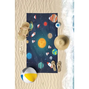 Vevien Home Uzay ve Gezegenler Dijital Baskılı 70X140 cm Çocuk Plaj Havlusu