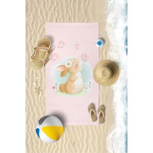 Vevien Home Sevimli Tavşan Dijital Baskılı 70X140 cm Çocuk Plaj Havlusu