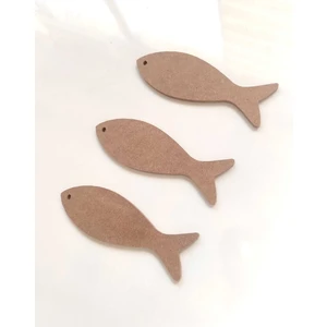 3'lü 18 cm Ince Balık Seti Ham Mdf Boyanabilir / 6 mm Kalınlık